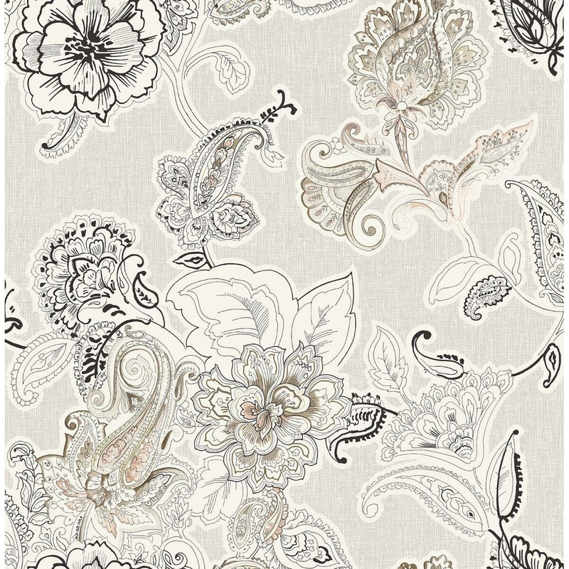 Seabrook Designs Rosebery Paisley Floral Unpasted Wallpaper
