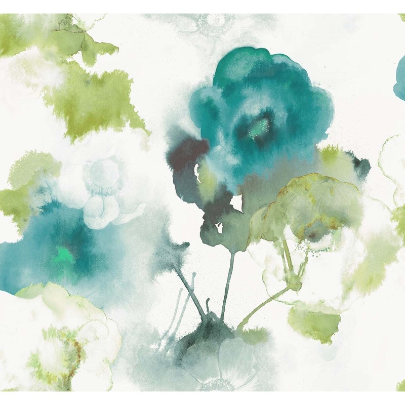 Seabrook Designs Selbourne Watercolor Floral Unpasted Wallpaper