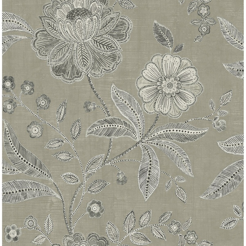 Seabrook Designs Shimmer Floral Unpasted Wallpaper