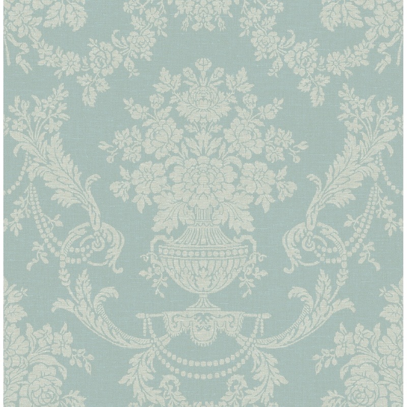 Seabrook Designs Tahlia Vase Damask Unpasted Wallpaper