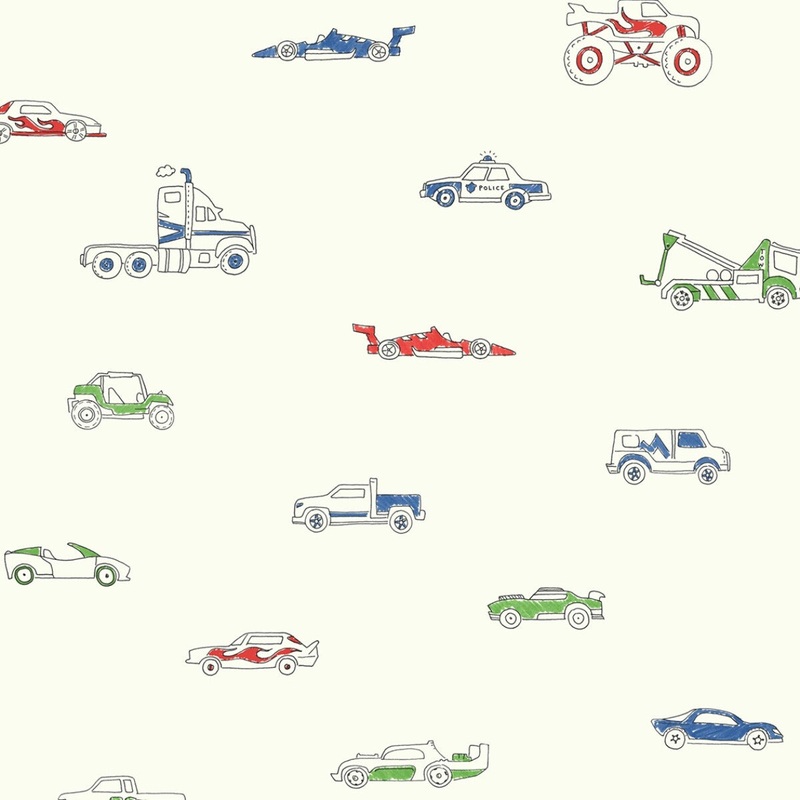 Seabrook Designs Traffic Jam Unpasted Wallpaper