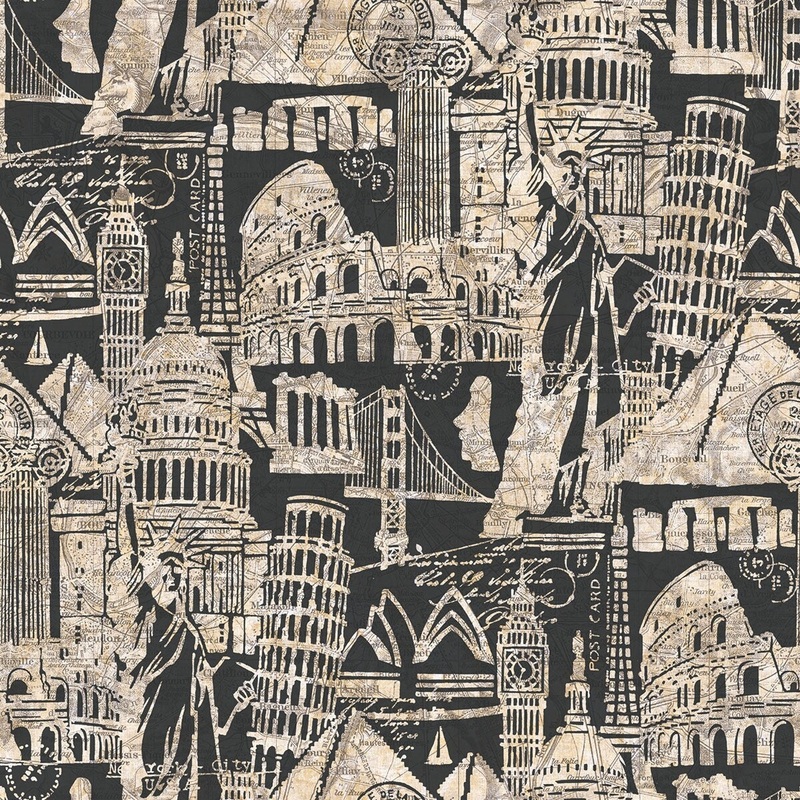 Seabrook Designs Vespucci Landmarks Unpasted Wallpaper
