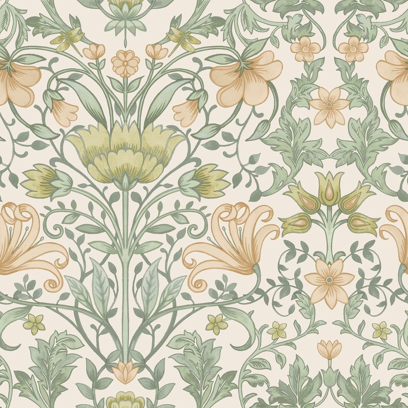 Vintage Floral Non-Pasted Wallpaper  396 in x 20.8 in