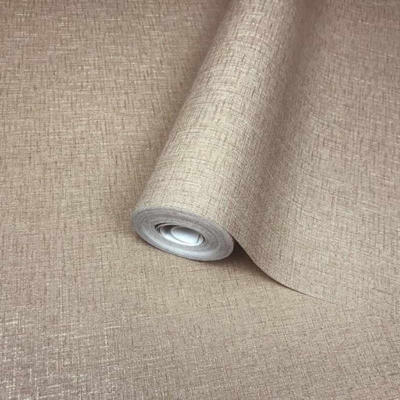 Wallpaper cocoa mocha beige gold metallic stria lines Plain - 42 inc x 33 ft