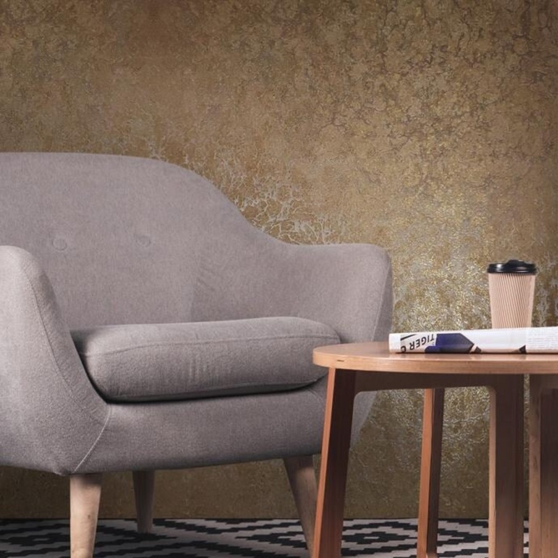 Wallpaper Gold metallic Cracked textured Lava - 42 inc x 33 ft