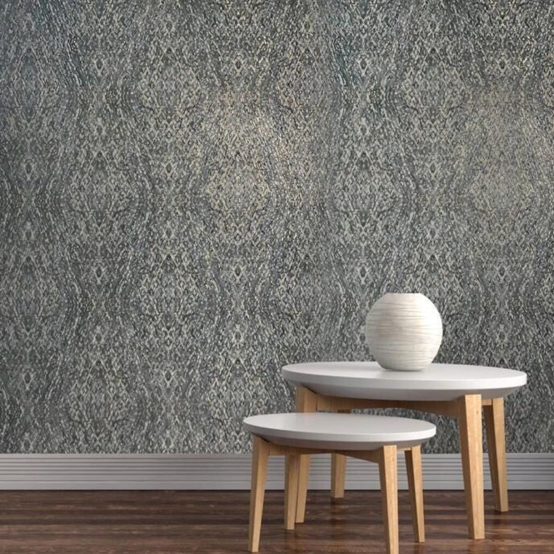 Wallpaper kaleidoscope green gold metallic embossed textured - 42 inc x 33 ft