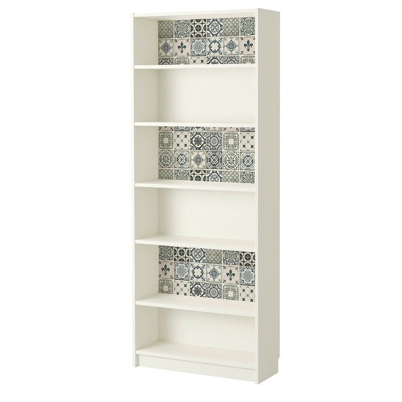 Walplus Bookcase Furniture Wrap Self-adhesive Film Vintage Blue Sticker