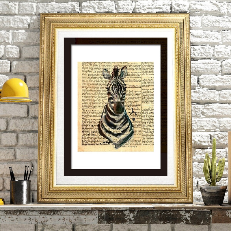 Walplus Wall Sticker Decal Wall Art Zebra Poster Newspaper Print Poster