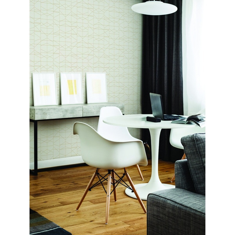 Fortuna Modern Perspective Gold Wallpaper