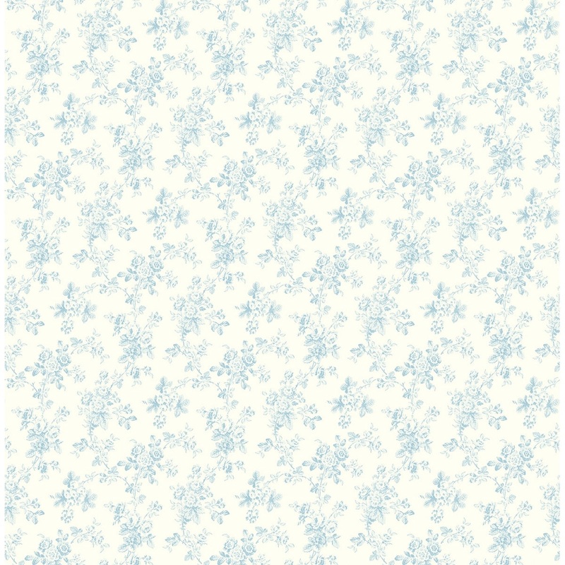 Seabrook Designs Cyrilla Climbing Bouquets Unpasted Wallpaper