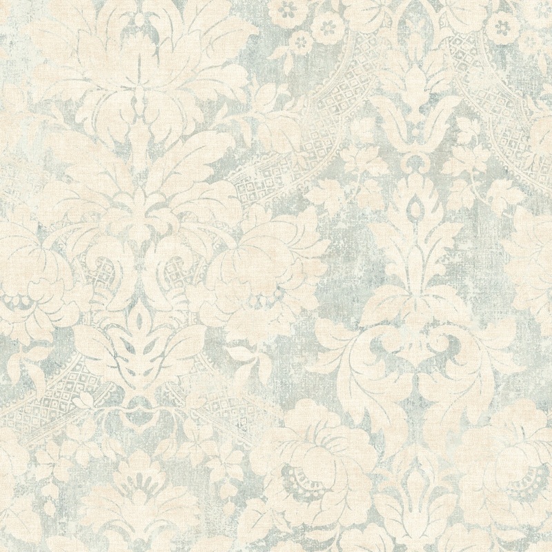 Seabrook Designs Garfield Acanthus Damask Unpasted Wallpaper