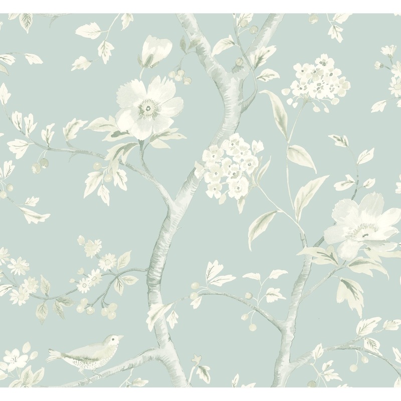 Seabrook Designs Lillian August Southport Floral Trail Unpasted Wallpaper