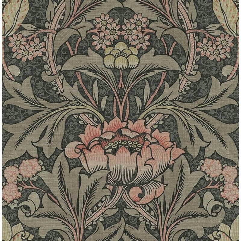 Seabrook Designs Morris Flower Unpasted Wallpaper