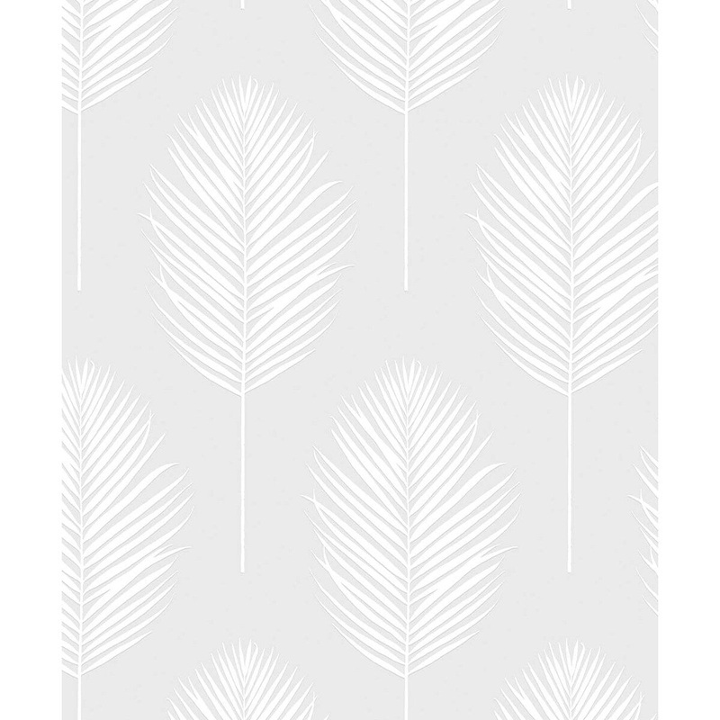 Seabrook Designs Off-White Palm Leaf Paintable Unpasted Wallpaper - 20.9 in. W x 33 ft. L