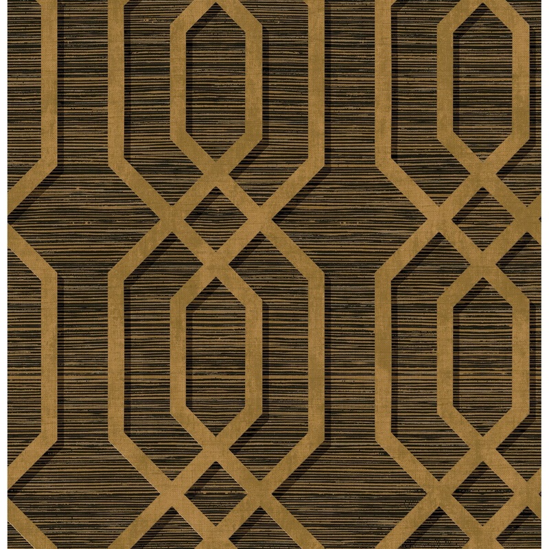 Seabrook Designs Ormonde Geometric Lattice Unpasted Wallpaper