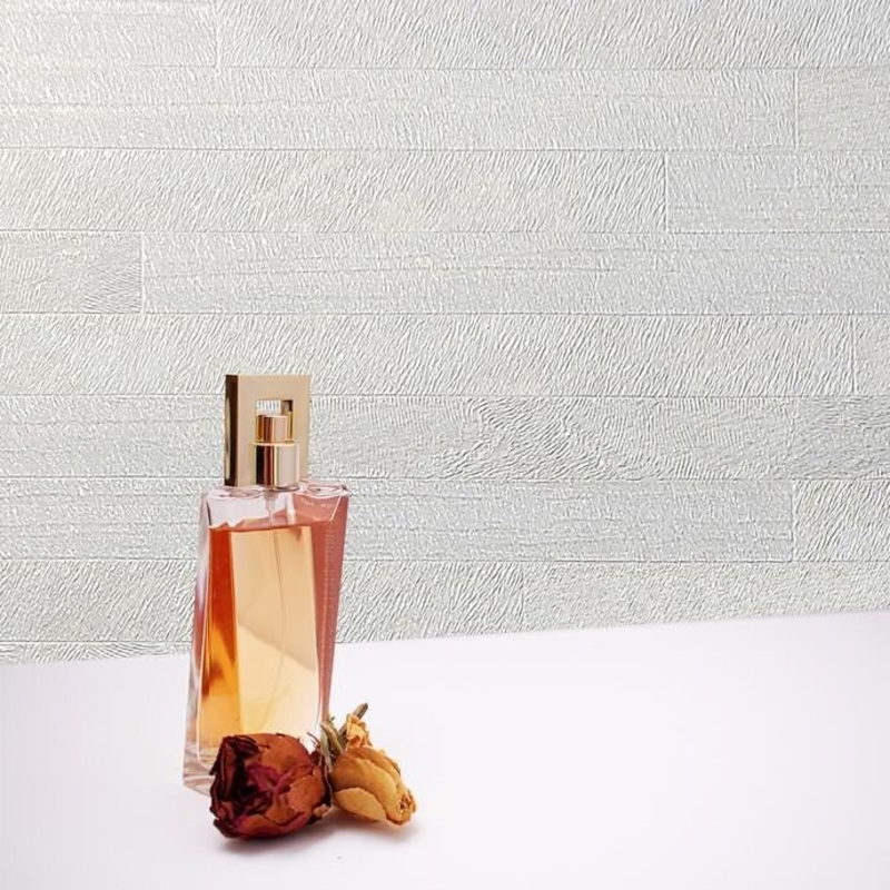 Wallpaper textured faux concrete stone tiles Ivory Gold - 27 inc x 33 ft