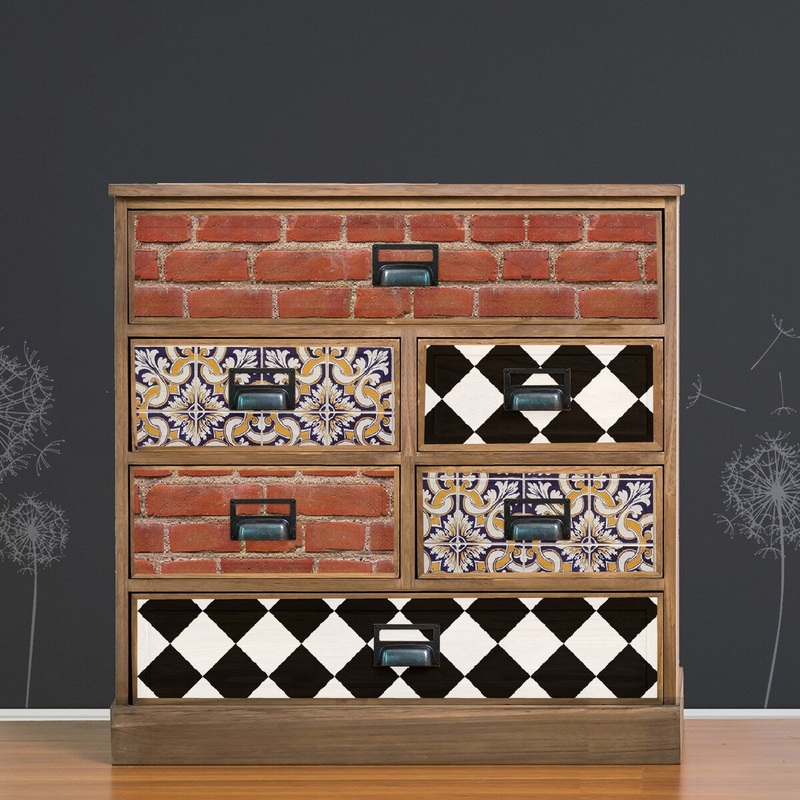 Walplus Tiles Bricks Dandelion Furniture Wrap Self-Adhesive Film