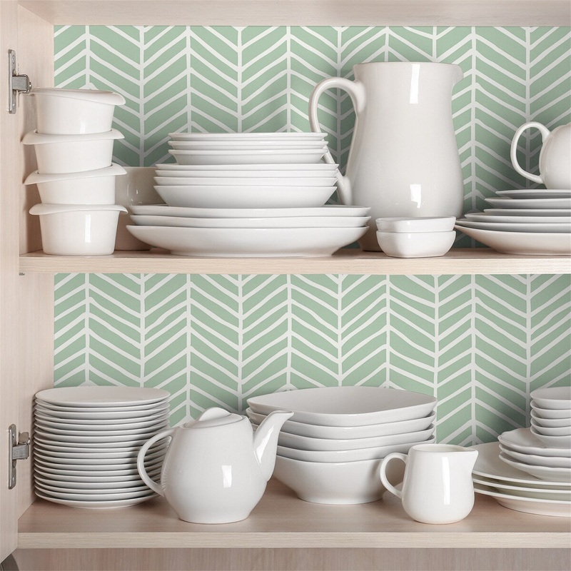 Walraime Home Modern Style Striped Geometric Arrows Printed Peel And Stick Self-Adhesive Wallpaper Wall Mural Decoration