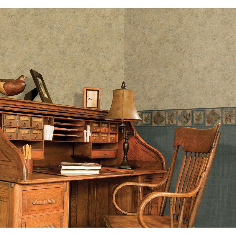 Botanical Schusterman Seminole Sky Greenleaf 15' L X 5.7 W Wallpaper Border