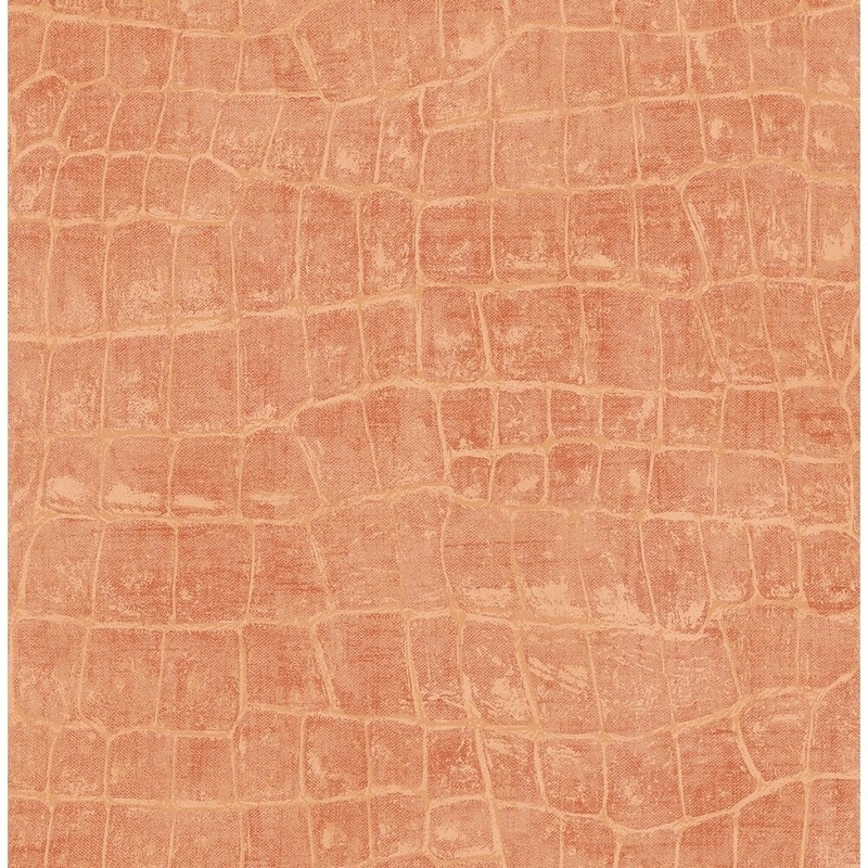 Curacao Animal Skins Wallpaper, In Rust Orange