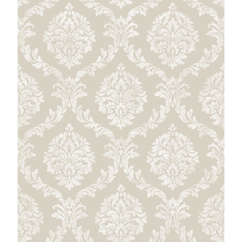 Damasks Bren Damask Wallpaper 20.5 in x 33 ft = About 56.4 square feet