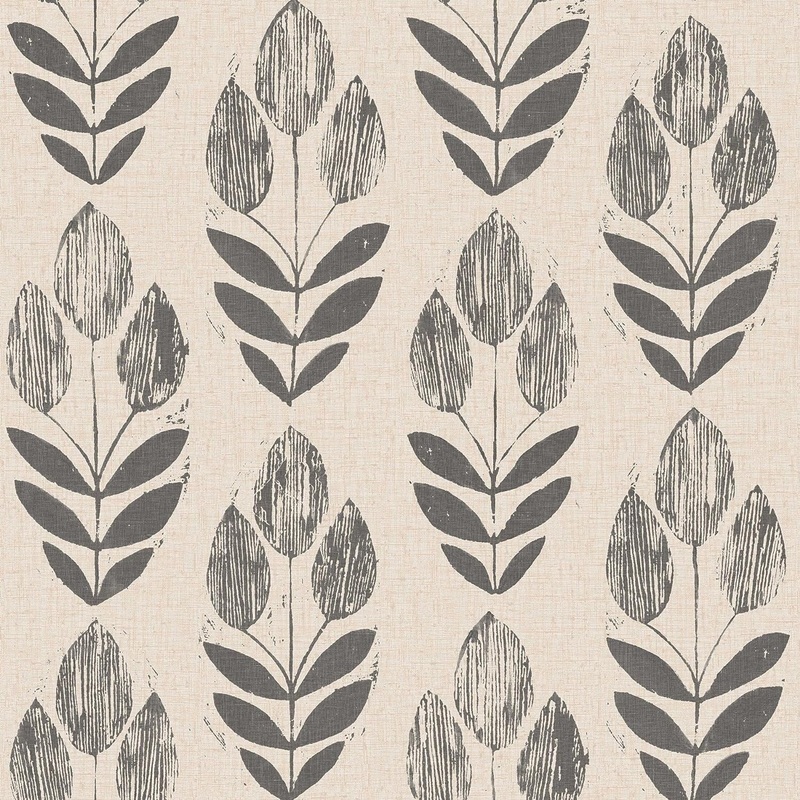 Folk Tulip Peel & Stick Wallpaper, Neutral - 30.75 square feet
