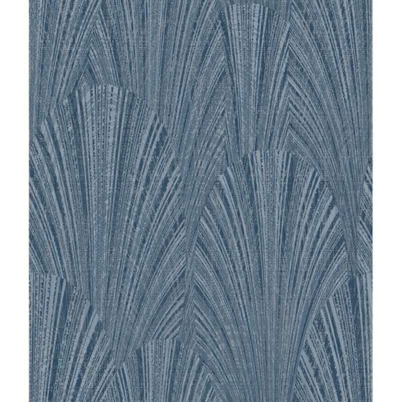 Fountain Scallop Wallpaper, 20.5 in. x 33 ft. = 56 sq. ft, in Blue