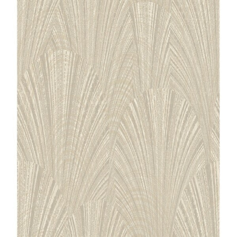 Fountain Scallop Wallpaper, 20.5 in. x 33 ft. = 56 sq. ft, in Tan
