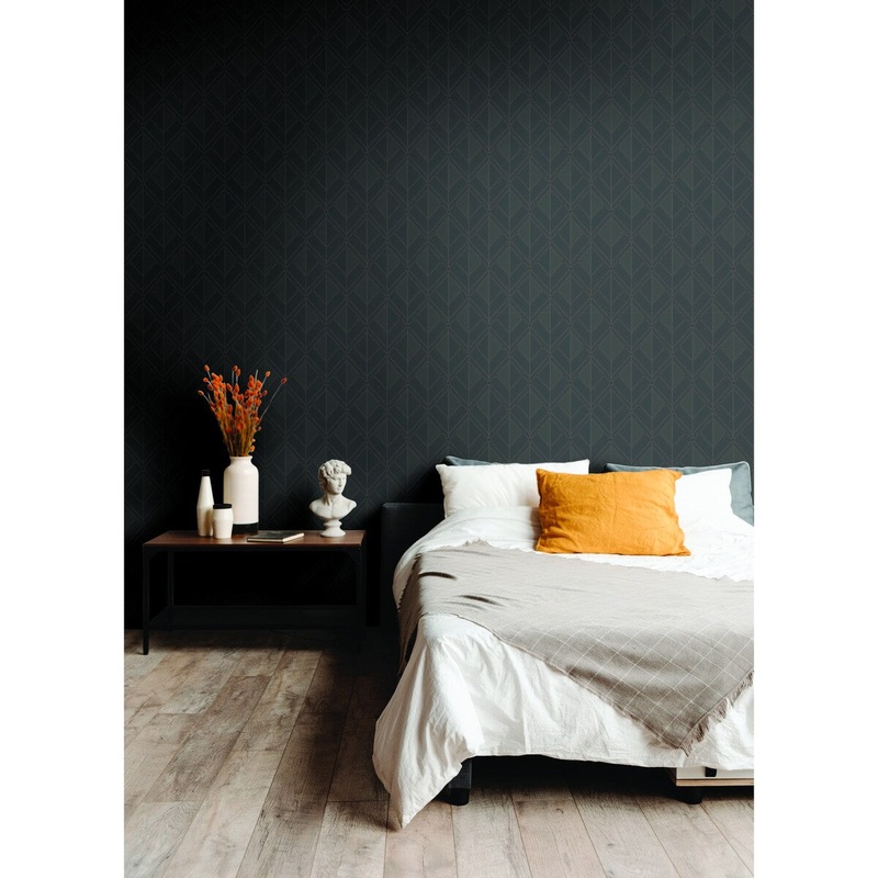 Fowler Diamond Shadow Dark Grey Wallpaper