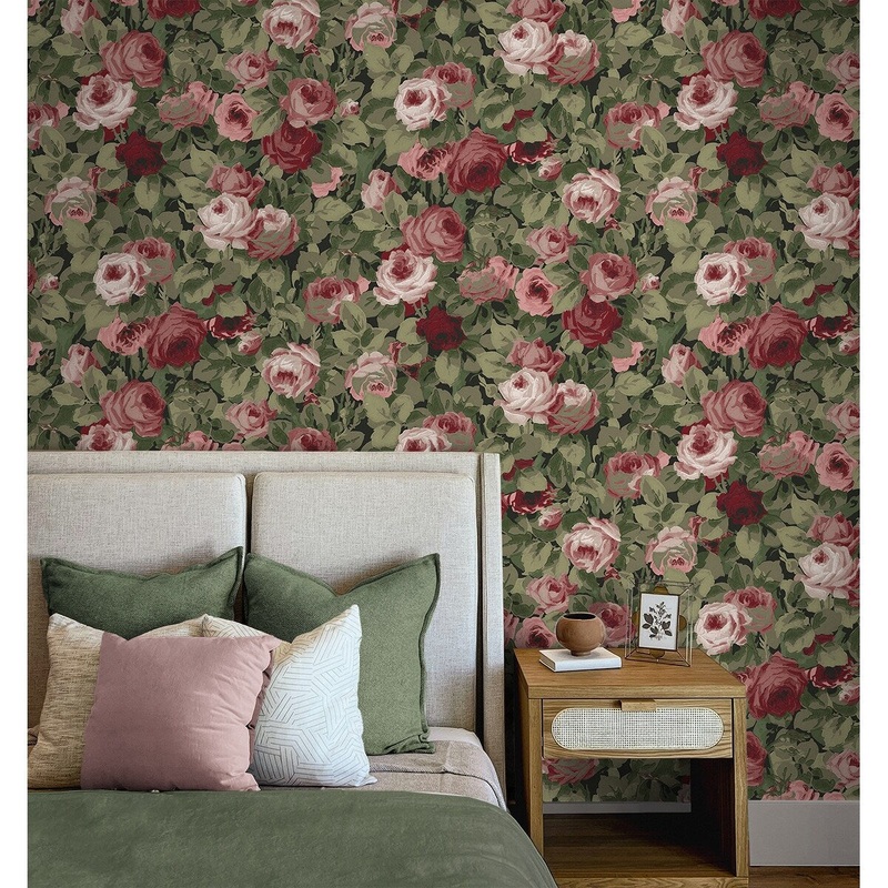 Toulon Rose Garden 20.5 In W X 18 Ft L Self-Adhesive Peel And Stick Wallpaper