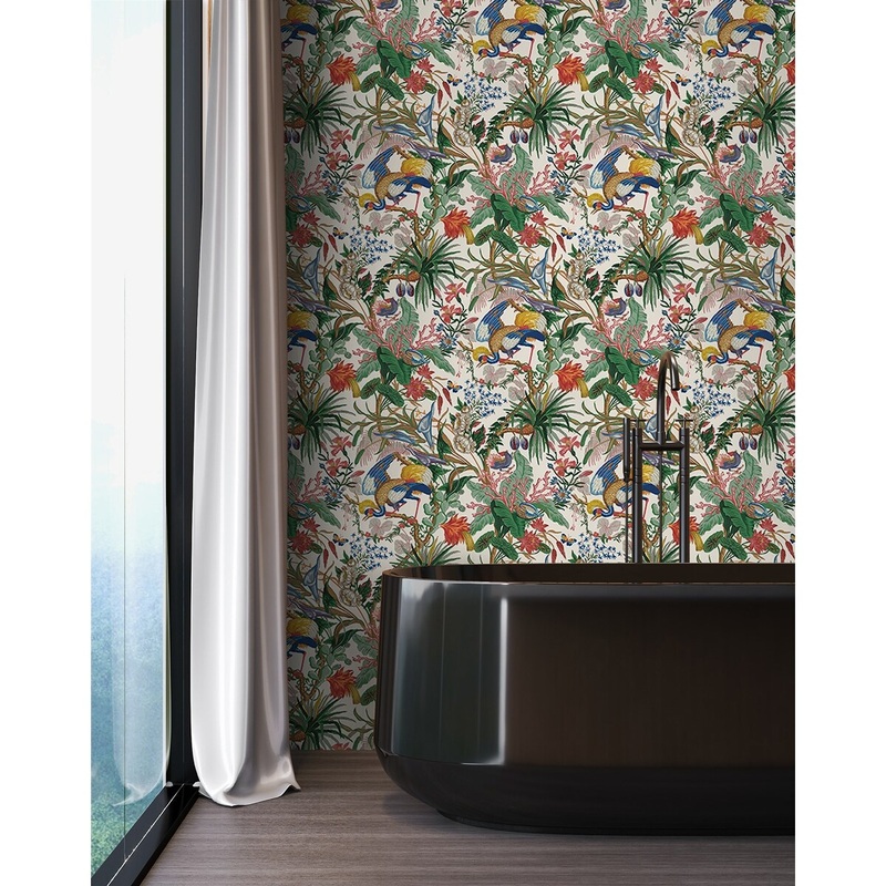 Troyes Tropical Canopy 20.5 In W X 18 Ft L Self-Adhesive Peel And Stick Wallpaper
