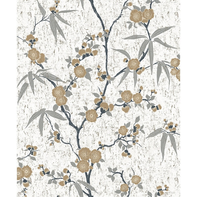 Seabrook Designs Blossom Cork Unpasted Wallpaper - 35.5 in. W x 24 ft. L