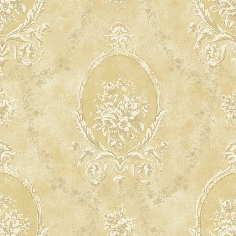 Seabrook Designs Bradford Floral Damask Unpasted Wallpaper