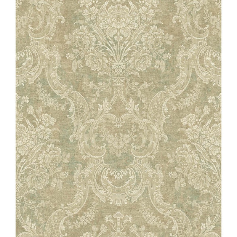 Seabrook Designs Elena Damask Unpasted Wallpaper