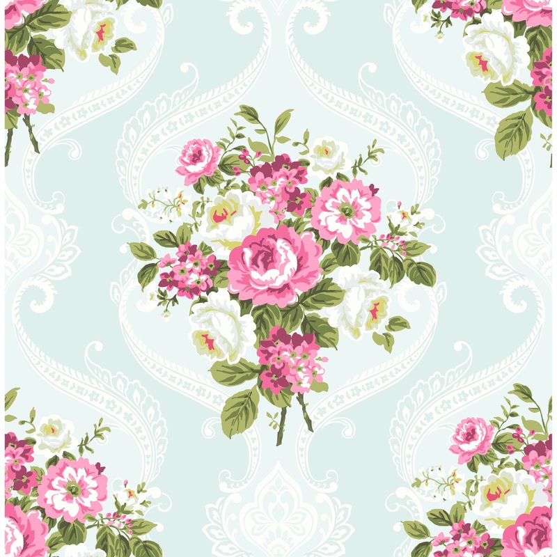 Seabrook Designs Floral Damask Unpasted Wallpaper