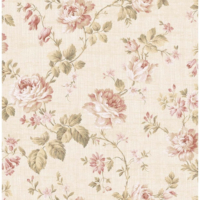Seabrook Designs Florence Floral Vine Unpasted Wallpaper - 20.5 in. W x 33 ft. L