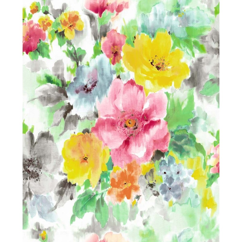 Seabrook Designs Haven Watercolor Floral Unpasted Wallpaper - 20.5 in. W x 33 ft. L bolt 56 sq. ft.