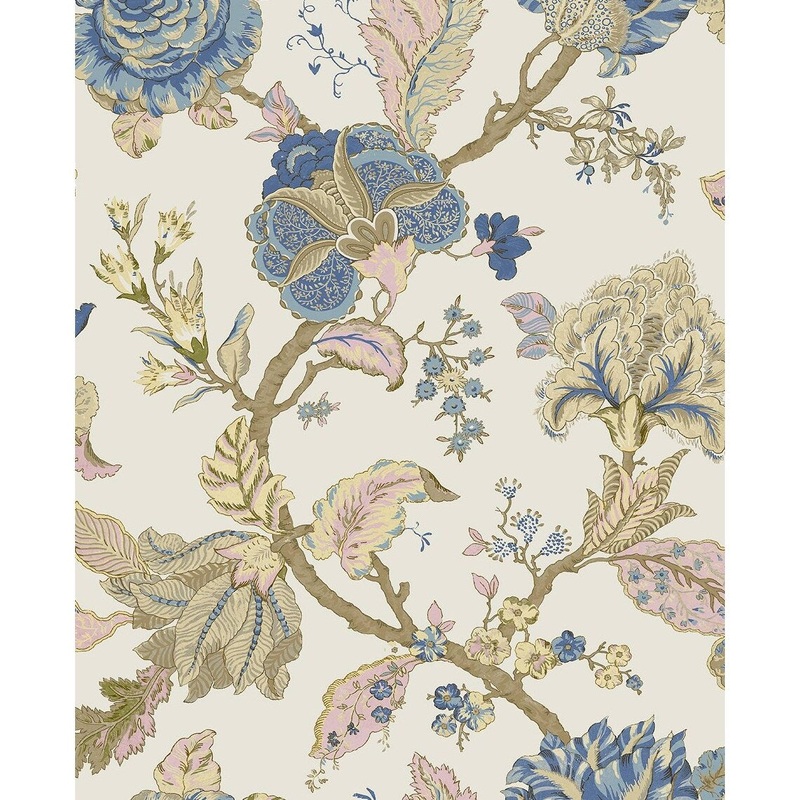 Seabrook Designs Lana Jacobean Prepasted Wallpaper