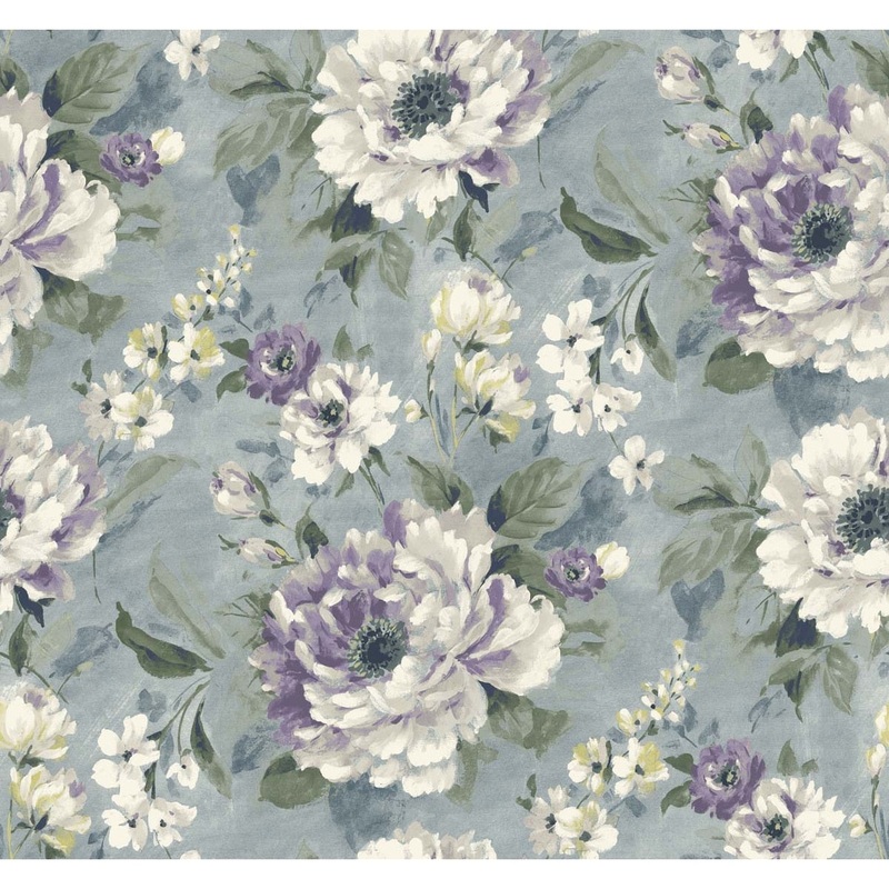 Seabrook Designs Lattimore Floral Unpasted Wallpaper