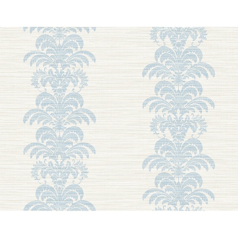Seabrook Designs Lillian August Palm Frond Stripe Stringcloth Unpasted Wallpaper
