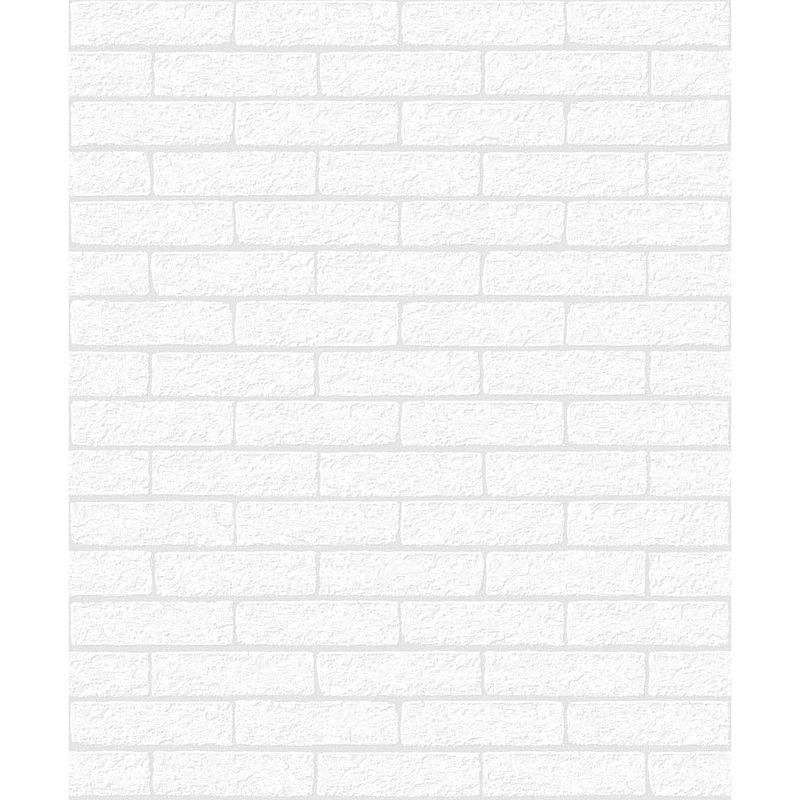 Seabrook Designs Off-White Limestone Brick Paintable Unpasted Wallpaper - 20.9 in. W x 33 ft. L