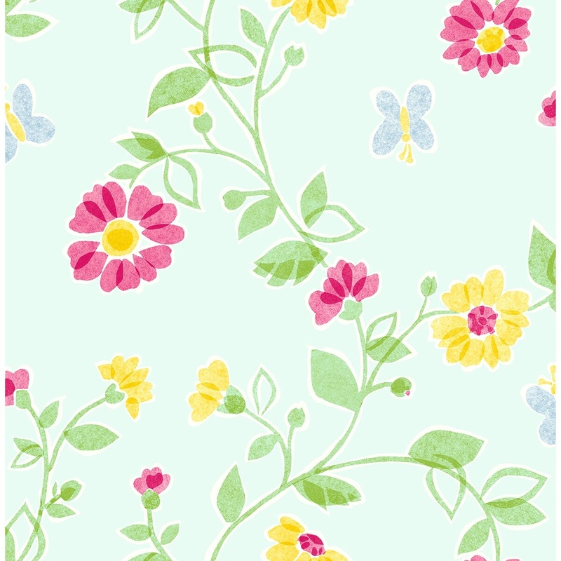 Seabrook Designs Paper Floral Unpasted Wallpaper
