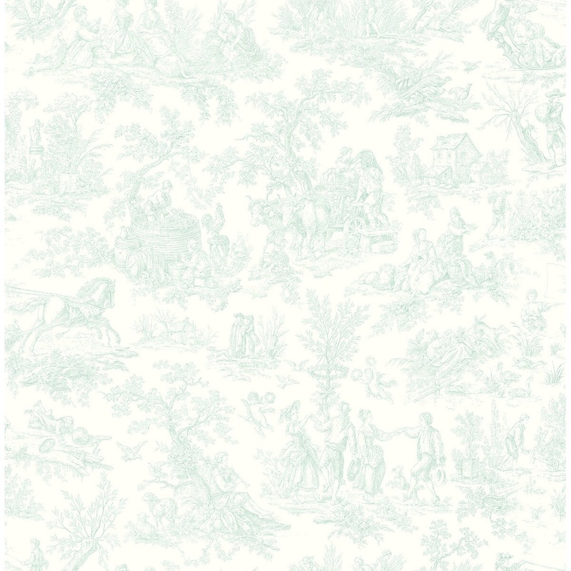 Seabrook Designs Pastel Toile Unpasted Wallpaper