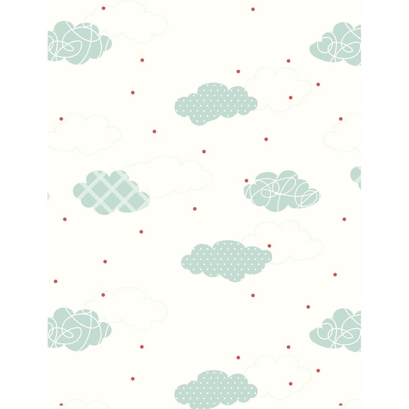 Seabrook Designs Patterned Clouds Unpasted Wallpaper