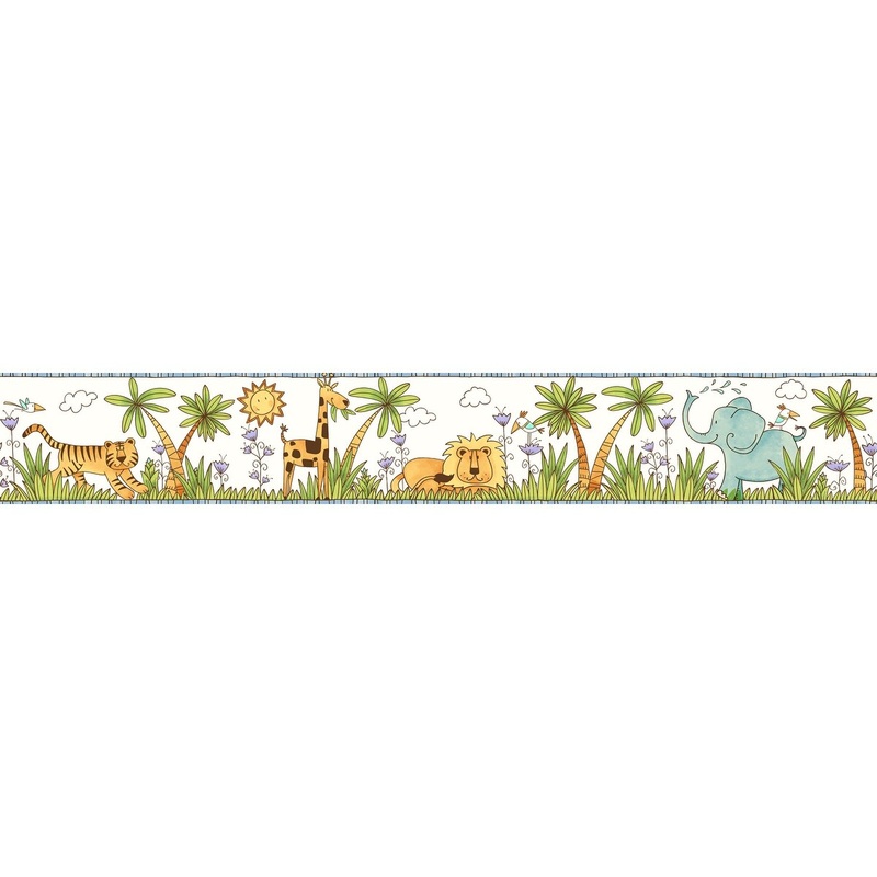 Seabrook Designs Safari Unpasted Wallpaper Border - 16.5 ft. L x 9 in. H