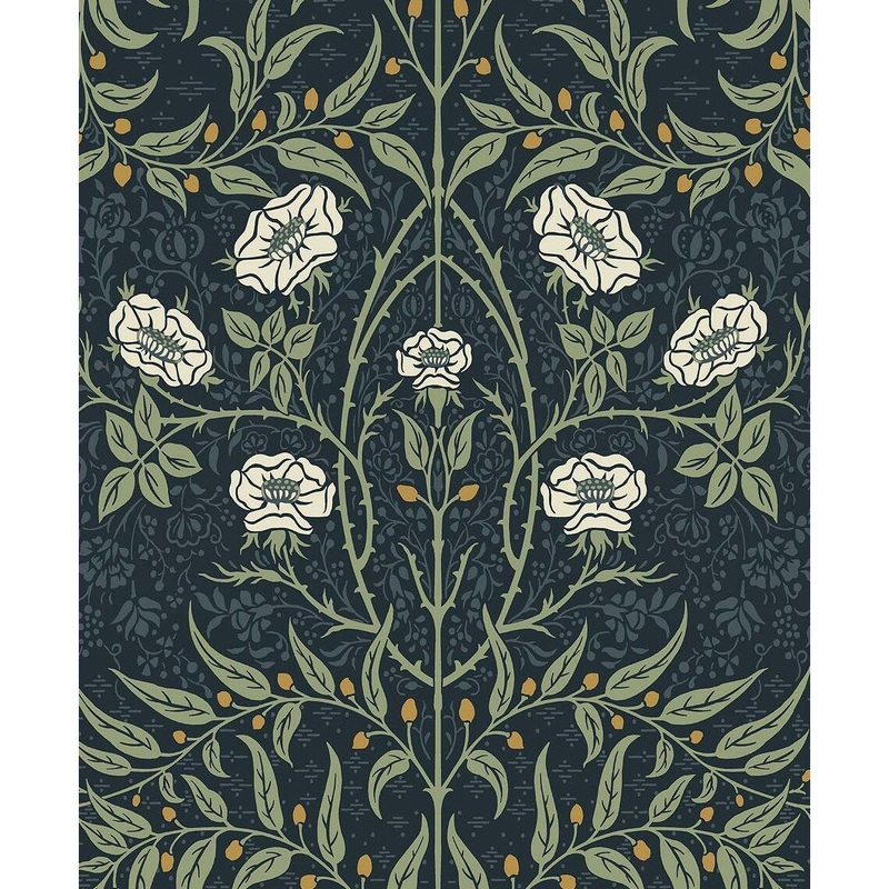 Seabrook Designs Stenciled Floral Prepasted Wallpaper