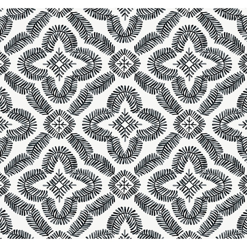 Seabrook Designs Talia Botanical Medallion Unpasted Wallpaper