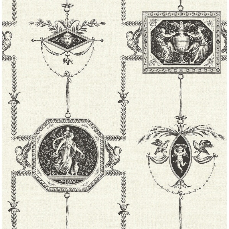 Seabrook Designs Valli Ornamental Frame Unpasted Wallpaper