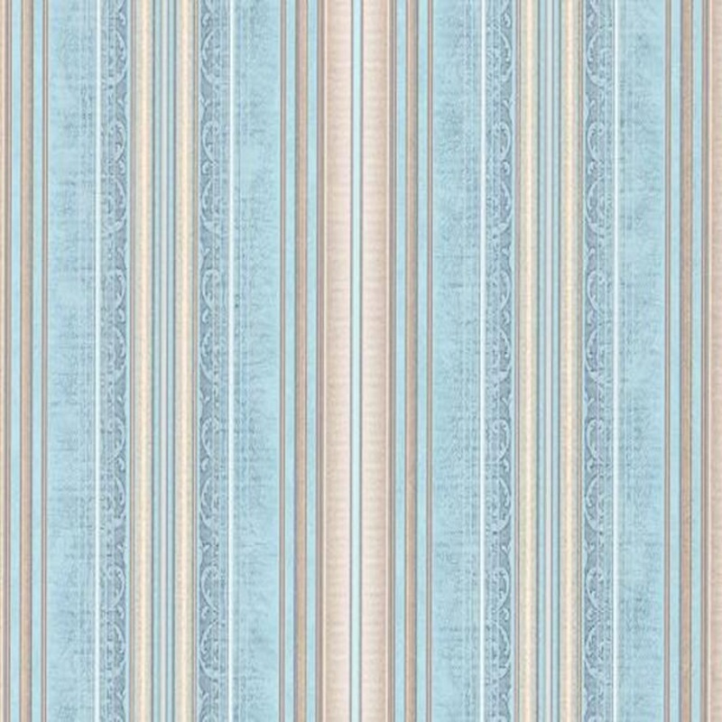 Wallpaper blue beige textured stripes lines damask - 21 inc x 33 ft
