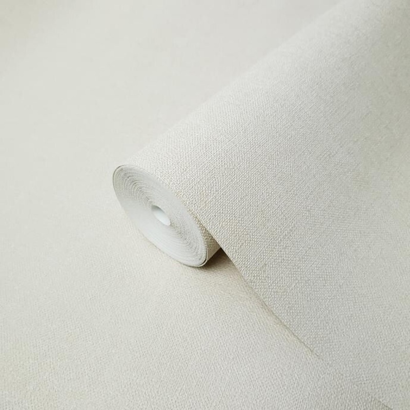 Wallpaper ivory cream plain faux sack cloth textile Textured - 21 inc x 33 ft